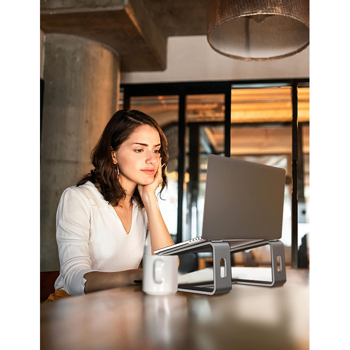 Підставка для ноутбука Soundance, алюміній, ергономічна, для моніторів 10-15.6 дюймів, сіра