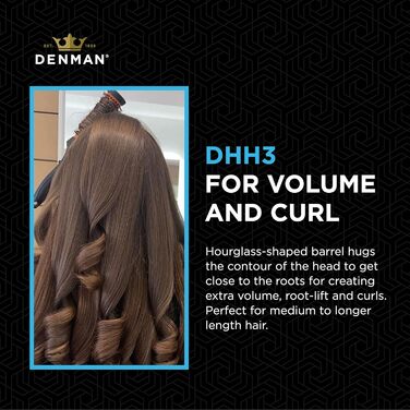 Щітка для укладки волосся Denman Thermo Ceramic Hourglass - термощітка для створення локонів, об'єму та підйому коренів (DHH3EORG)