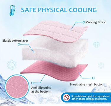 Кühlmatte für Hunde Pet Dog Cooling Mat Sommer Selbstkühlende Matte Hunde Katzen Haustier Kühlmatte Natürlich Eisbär (M-70x50cm, rosa)