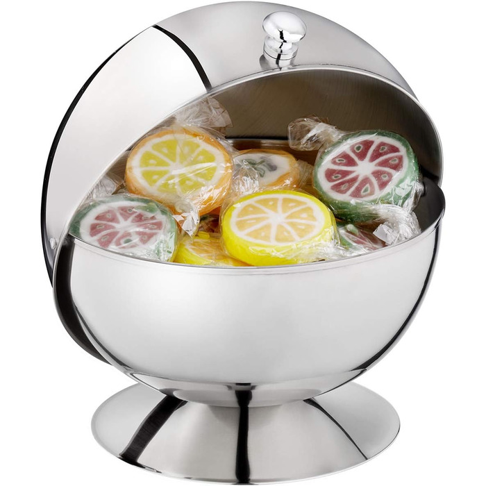 Цукорниця APS Zuckerkugel з ролетним кришкою, нержавіюча сталь, 14 x 14 см, висота 14 см