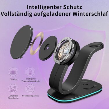 Зарядний станція Aimtel Schwanenhals 3-в-1 Qi2 MagSafe для Apple Watch, iPhone 17 Pro Max/17/16/15 та AirPods (30W, білий/чорний)