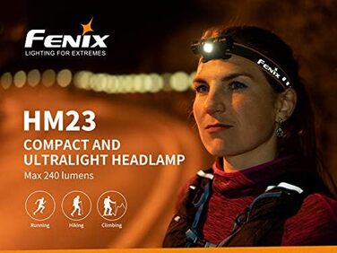 Універсальний налобний ліхтар Benture Fenix HM23 LED, чорний, розмір S