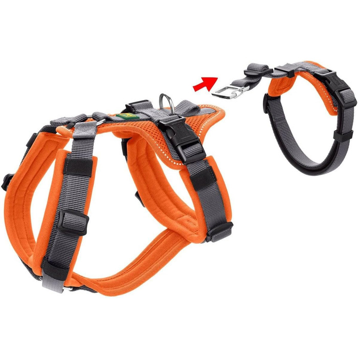 Нашийник для собак Maldon, розмір S-M, оранжево-сірий