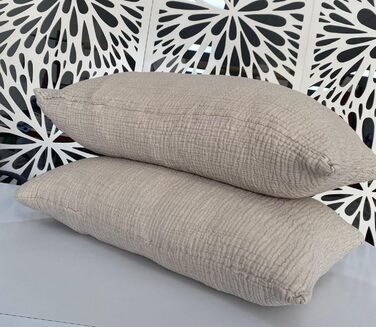 DEKADRON Throw Blanket made of 100% Cotton Muslin, 4-Layer, Soft Turkish Cotton, Muslin, Reversible, Faux Fur (2 King-Size Pillowcases 20 x 35 inches)