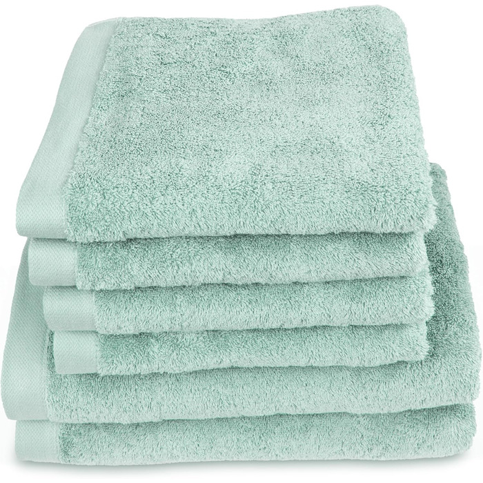 Herzbach Home Towel Set 100% Cotton - soft & absorbent - Mint