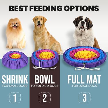 PET ARENA килимок-нюхалка для собак – інтелектуальна іграшка з міцних матеріалів, регульованого розміру та можливість прання (жовто-блакитний)