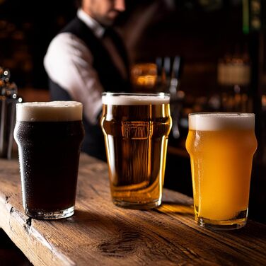 Набір пивних келихів Glasmark KROSNO 1992, 6 шт, 300 мл для Pils, Stout, Ale – скляні келихи для пива, можна мити в посудомийній машині