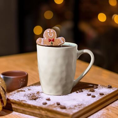 DOWAN Polar Glacier Coffee Mug Set - 6 x 470 ml Modern Stoneware Mug - Large Coffee Mug - Microwave and Dishwasher Safe - Matte White Porcelain Coffee Cups