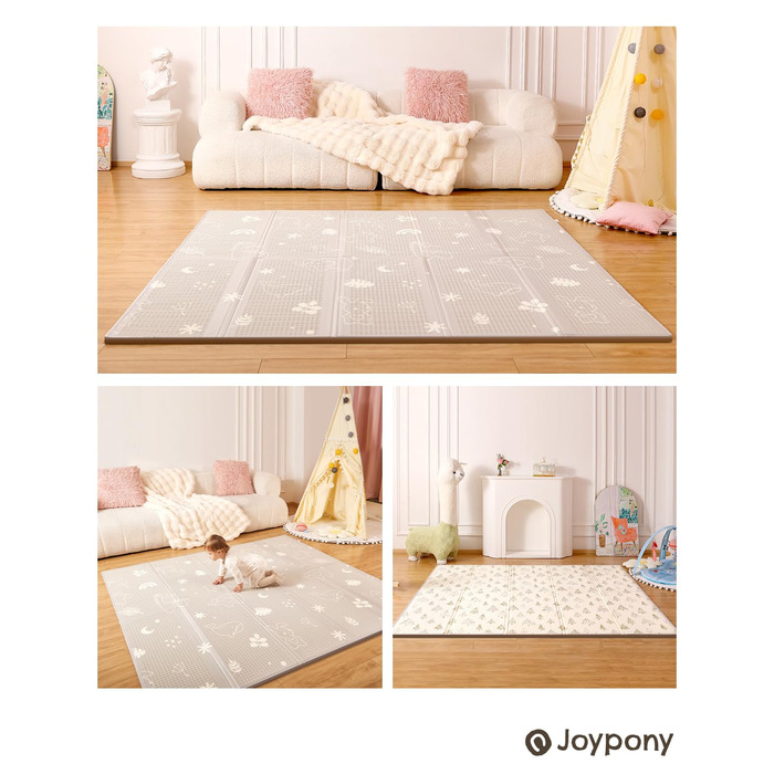 Дитячий килимок для ігор Krabbelmatte 150x180 см, складаний, водонепроникний, антиковзкий, з сумкою для перенесення - Ліс