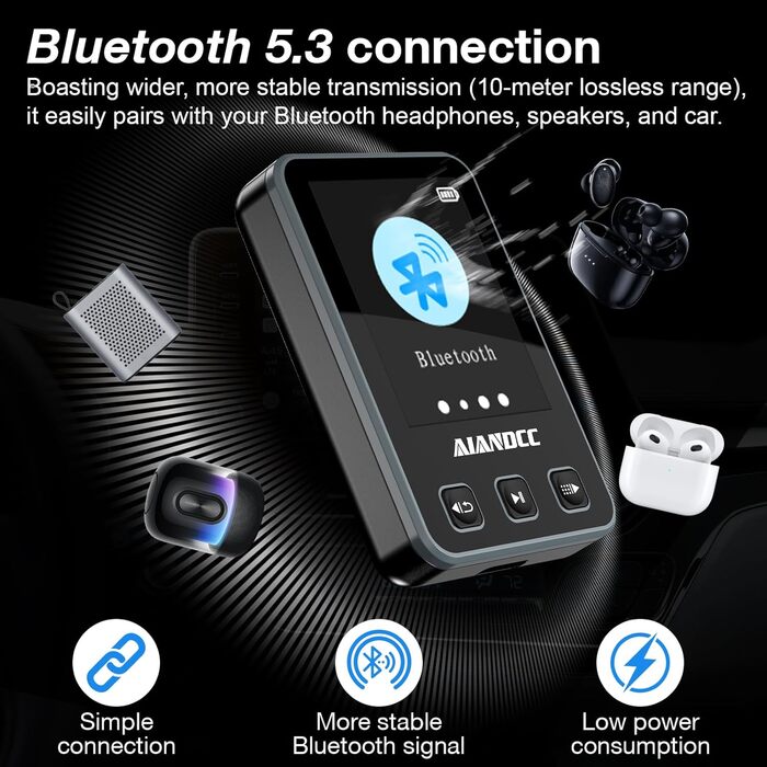 MP3-плеєр Bluetooth 5.3 зі спортивним кліпом та браслетом, 1.77