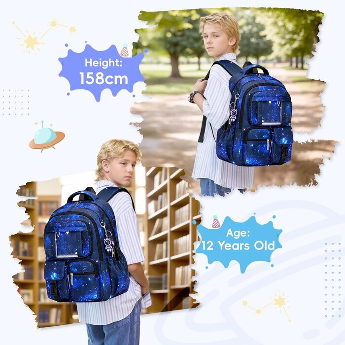 Шкільний рюкзак для хлопчика, дихаючий, 1-5 клас, для початкової та середньої школи, темно-синій