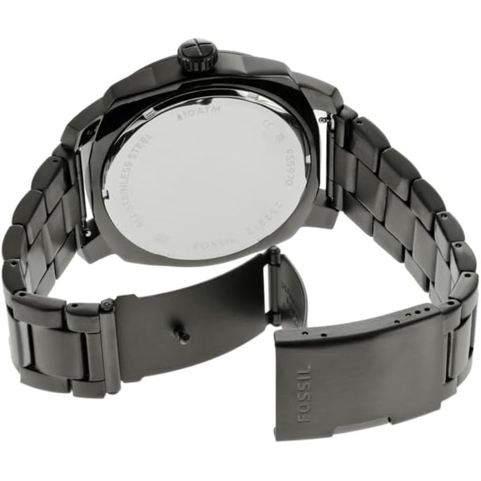 Годинник Fossil Machine для чоловіків: кварцовий, з датою, корпус 49 мм, чорний та темно-сірий, на сталевому або шкіряному ремінці