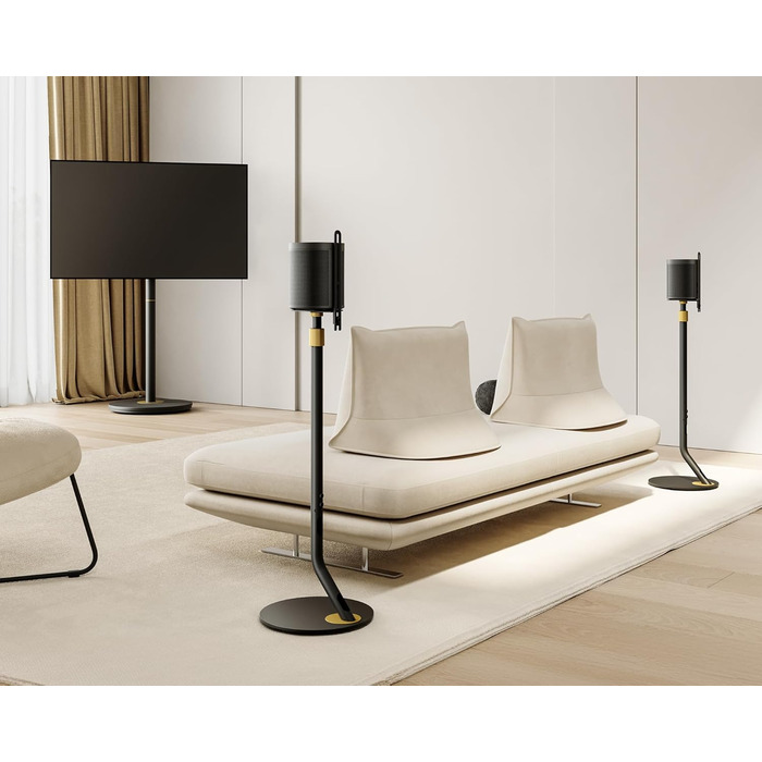 Підставка для колонок FITUEYES Design, регульована висота, металева, чорна (2 шт.)