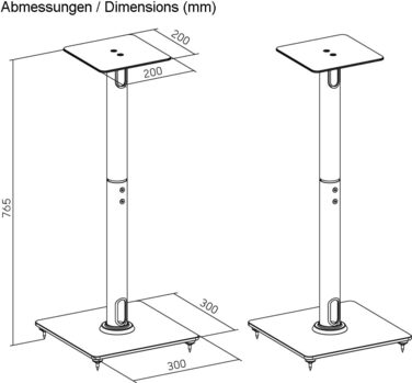 Підставка для колонок HALTERUNGSPROFI LSTSL4-B: металева, для сателітної акустики, пара (2 шт.), до 25 кг