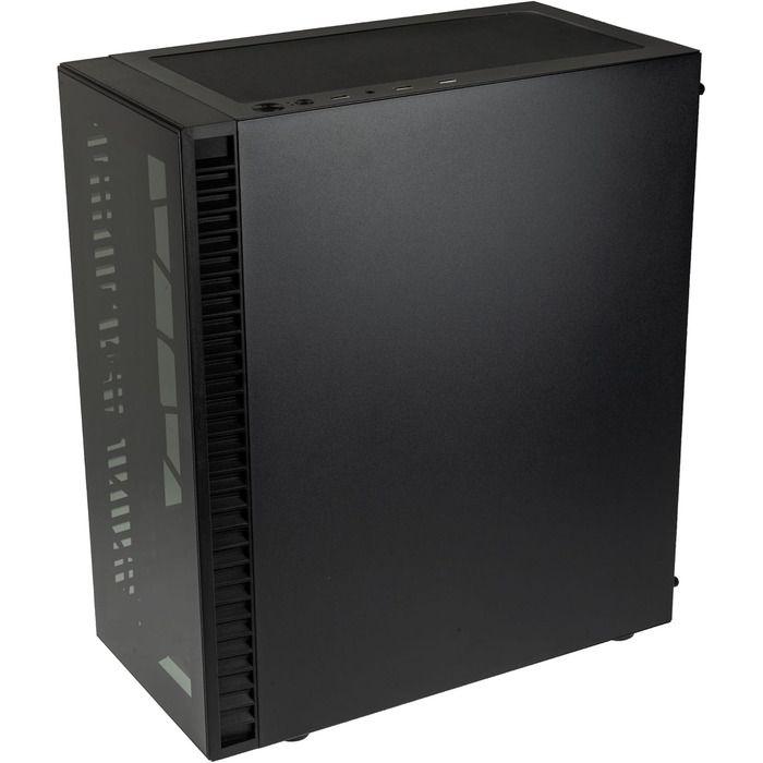 Корпус ПК Kolink Observatory HF Glass Core – Чорний, ATX Midi-Tower з скляною передньою панеллю та бічною панеллю, покращений повітряний потік, підтримка радіатора 420 мм, зручна кабель-менеджмент