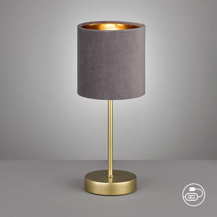 Торшер Fischer & Honsel Aura: класичний дизайн, золото, м'ятний, тканинний плафон, висота 34 см