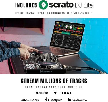 DJ контролер Numark NS4FX 4-канальний з touch-jogwheels, Pads та ефектами, Serato DJ Lite