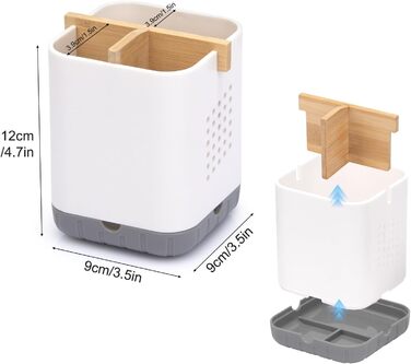 Тримач для електричної зубної щітки з підставкою для насадок та зливом - органайзер для ванної кімнати