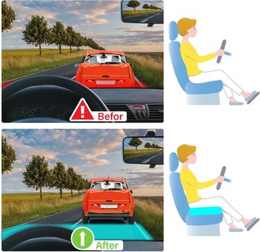 Подушка для сидіння в авто з Memory Foam для полегшення болю в попереку, велика, для водіїв невеликого зросту, комфортне водіння - для авто, офісу (чорна)