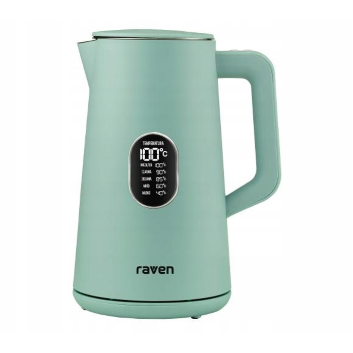 Електричний чайник Raven EC024M, 1800 Вт, 1.5 л, з регулюванням температури, зелений