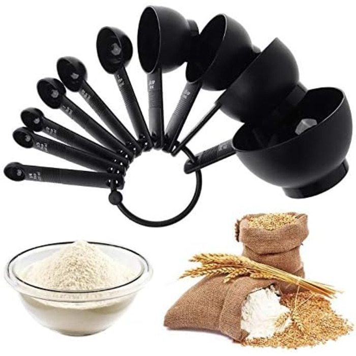 Measuring cups, cookie scoops, scale, handle, kitchen, cooking utensils, accurate measurement, 10 pieces