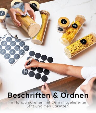 Набір контейнерів для зберігання Deco haus® 2 шт. 1.3л (з етикетками) - для кави, цукру, борошна, мюслі