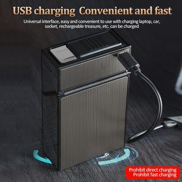 Алюмінієве екіпіровочне кейс для сигарет 2 в 1 з електронним запальничкою (20 шт.), елегантний дизайн