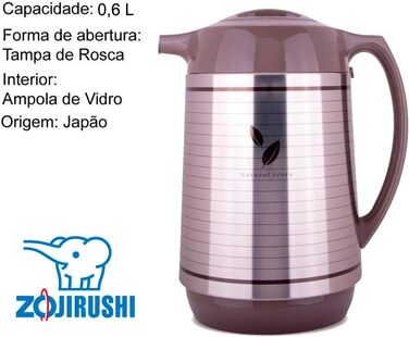 Термос Zojirushi Thermokaraffe, 1 л, білий (600 мл, сатинова поверхня) - Японська якість