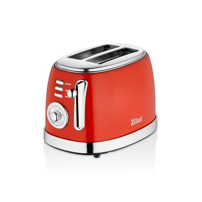 Тостер Zilan RETRO BREAD TOASTER, червоний, 850 Вт