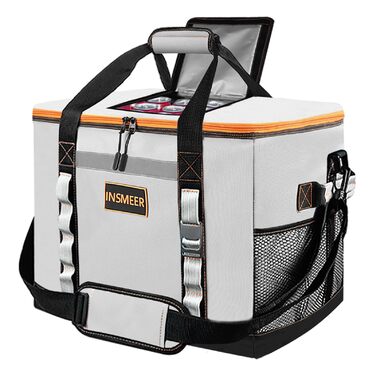 Сумка-холодильник INSMEER 48L для пікніків, кемпінгу та пляжу (сіра)