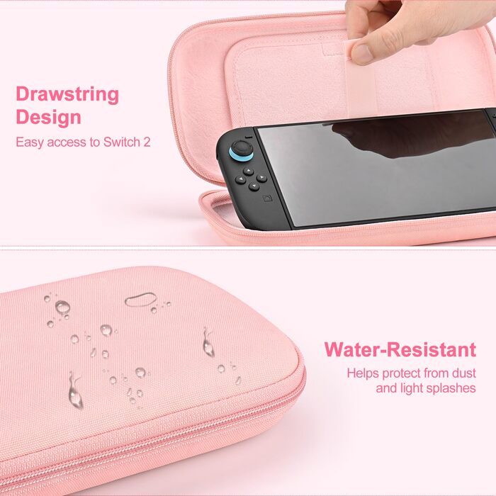Чохол для Nintendo Switch 2 innoAura Switch 2 Tasche, фіолетовий Galaxy (рожевий Slim) - водовідштовхувальний, ударостійкий з відділенням для AirTag та великою сітчастою кишенею
