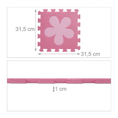Relaxdays Puzzle Mat Flower Pattern
