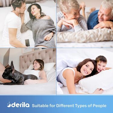 Ортопедична подушка для шиї та голови Derila з memory foam. Підходить для сну на боці, спині та животі. Оригінальна, з охолоджуючим чохлом, розмір King (60x34 см).