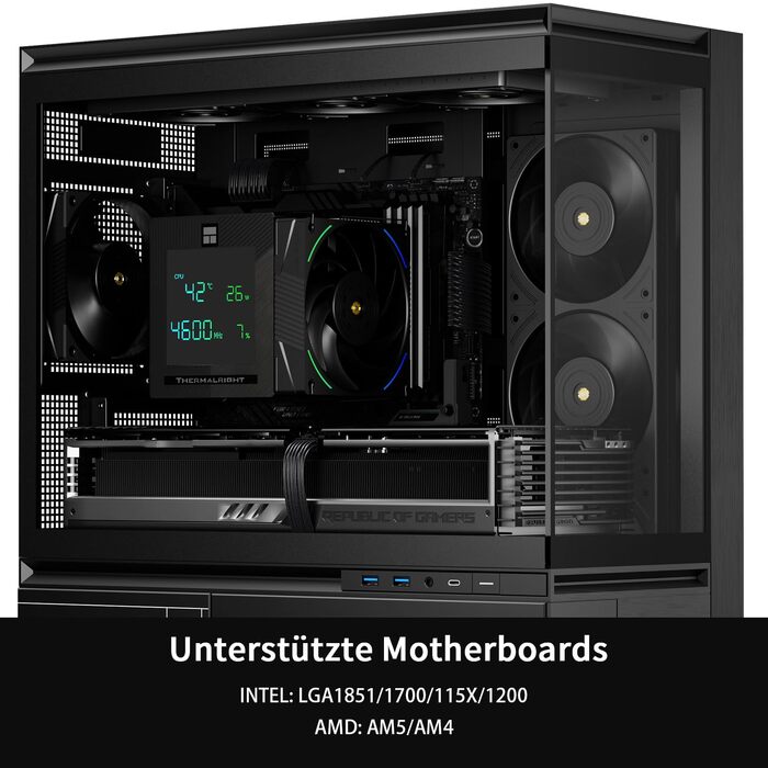 Кулер для процесора Thermalright Phantom Spirit 120 EVO, 7 теплових трубок, 2 PWM вентилятори 2150 RPM, сумісність з AMD AM4/AM5 та Intel LGA 115X/1200/1700/1851/2000 (Чорний, PS120 D EVO)