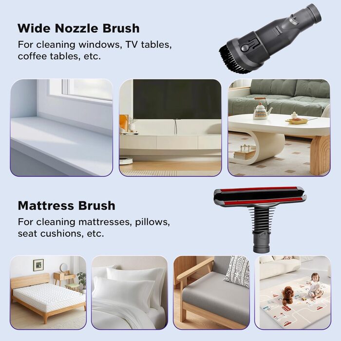 Набір аксесуарів SOBEAU для пилососів Dyson V7, V8, V10, V11, V15: 7 в 1, замінні насадки