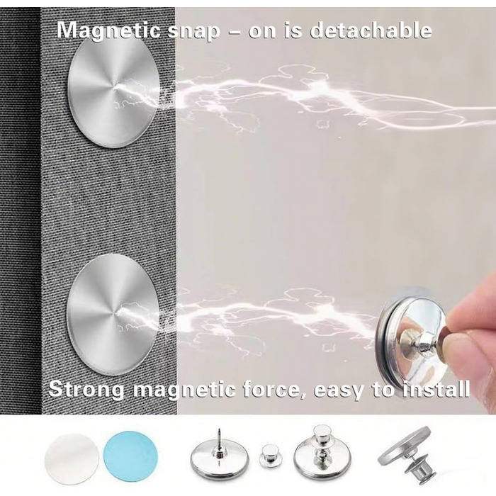 Штора для ванної кімнати анти-грибок водонепроникна магнітна з гачками, текстильна, 180x200 см, сіра
