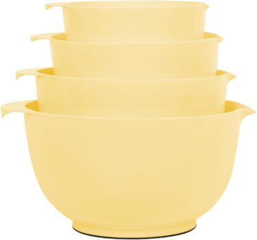 Набір салатниць/міксерів BoxedHome (4 шт.) - пластик, жовтий, неслизькі, для кухні