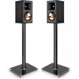 Підставка для акустики саундбару, універсальна, чорна, 76.5 см, 25 кг, з кабелеуправлінням та скляною основою (1 шт.)