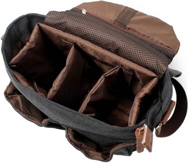 Сумка Neuleben для камери на плечі, вінтажний стиль, зелений/коричневий канвас