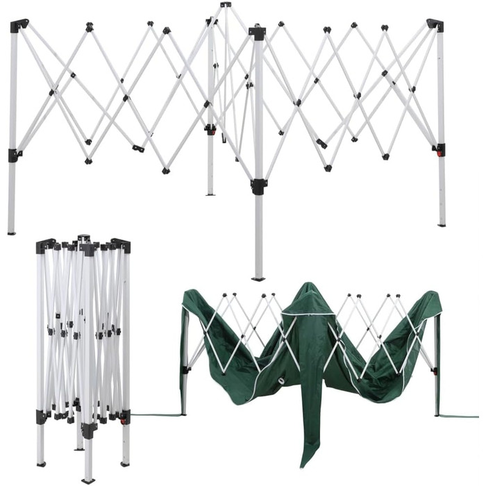 Foldable Pavilion 3x3m incl. Bag | Water-resistant, UV 50+ Protection | Pop-Up Tent, Foldable Pavilion Garden Tent, Party Tent, Capri | Click System Metal Frame (Green)