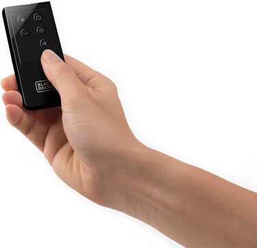 Турбовентилятор Black+Decker BXEFT50E 102 см, 45 Вт, 4 швидкості, з регулюванням, таймер 15 год, пульт ДУ, 3 режими, тихий, з ручкою, стабільний, чорний