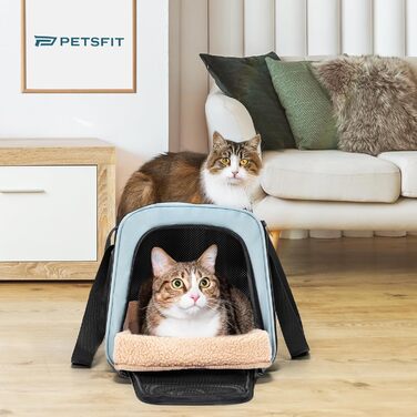 Транспортна переноска для кота/собаки Petsfit - складана переноска для авто, 45x28x28 см, зелена