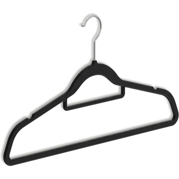 Набір вішалок для одягу OGIVO, 50 шт. - чорні, з антиковзаючою поверхнею, для краваток та сорочок