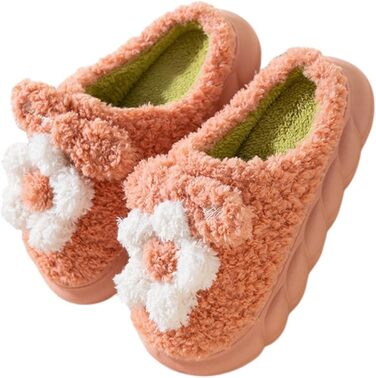 Жіночі та чоловічі халапи STAR FIRE з плюшу, з квітковим декором, антиковзаючі, теплі зимові халапи для дому, бавовна, розмір 40/41 EU, червона шкіра