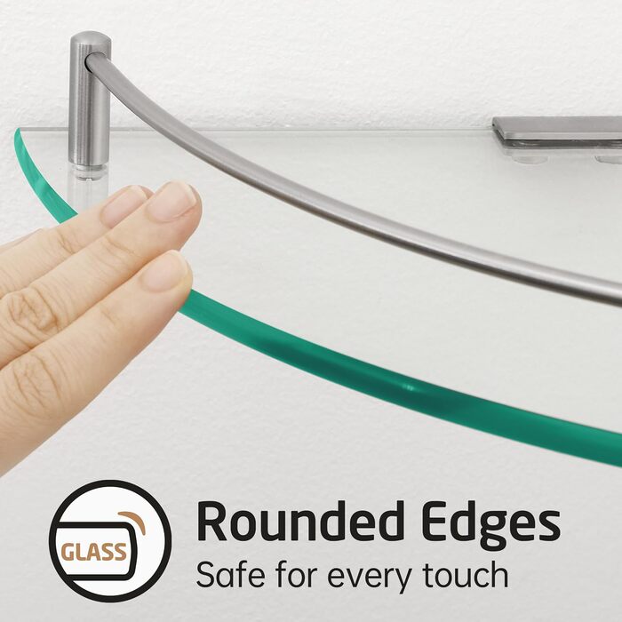 Скляна поличка для душу KES - 2 шт. з нержавіючої сталі (SUS304) для ванної кімнати