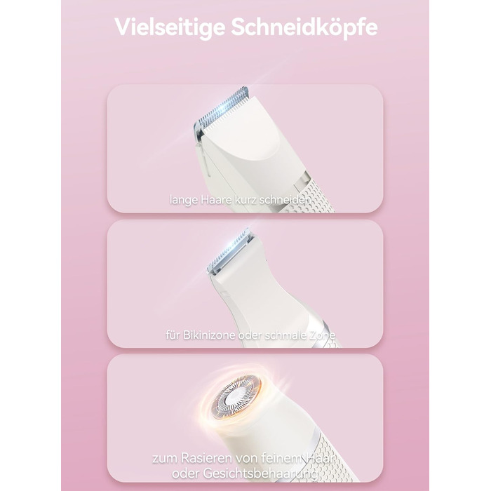 Електричний набір для гоління жінок, багатофункціональний. Ідеально підходить для гоління тіла, зони бікіні, ніг та рук. З USB-C зарядкою та чохлом. Бежевий колір.