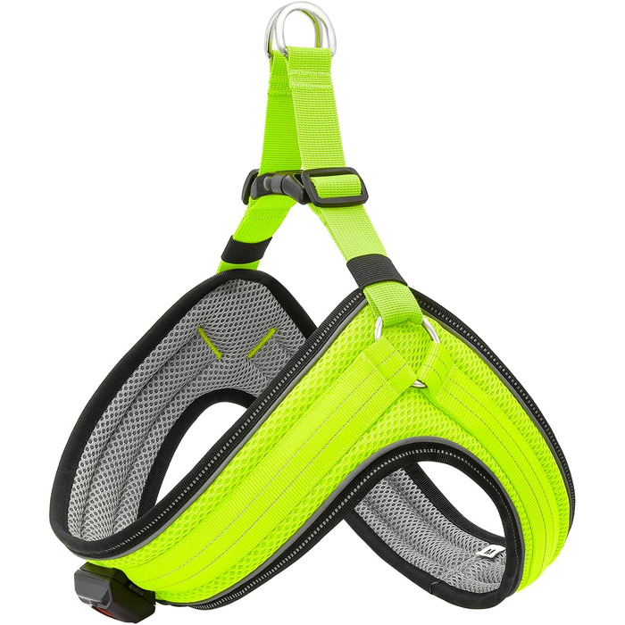 Світловідбиваючий поводок для собак середнього розміру BiPawTi, перезаряджуваний світловідбиваючий жилет для собак з 3 режимами освітлення - світлодіодна шлейка для собак, що світиться в темряві, для кемпінгу з собакою - зелене світло