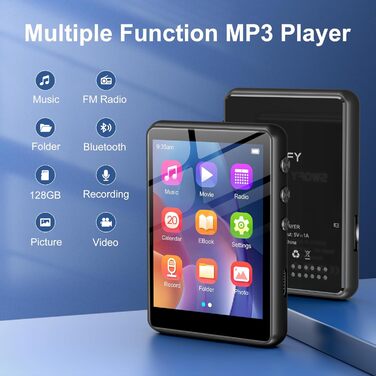 MP3 плеєр SWOFY 128GB Bluetooth 5.3, 2.4