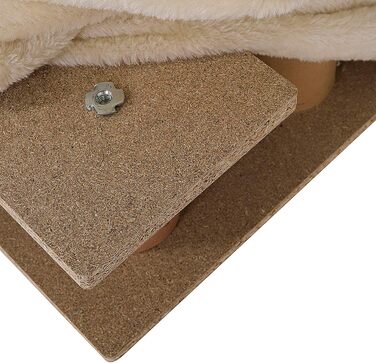 Lionto pet stairs with plush cover, 46x36x4 cm, robust dog stairs with low step height of 10cm, gentle on joints, removable & washable cover, stairs can hold up to 50 kg, beige