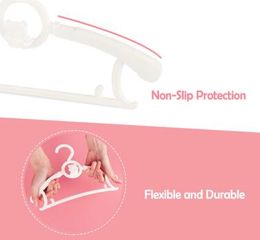 Місця для дитячого одягу: 20 шт. Місця для одягу, що ростуть, для дітей, що економлять простір, з ручками у вигляді ведмедиків, неслизькі вішалки для немовлят та малюків, білі